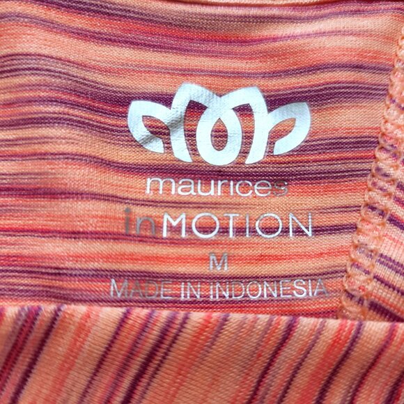 Maurices In Motion Hooded Workout Shirt Long Sleeves Space Dye Coral Purple Sz M - Picture 5 of 13